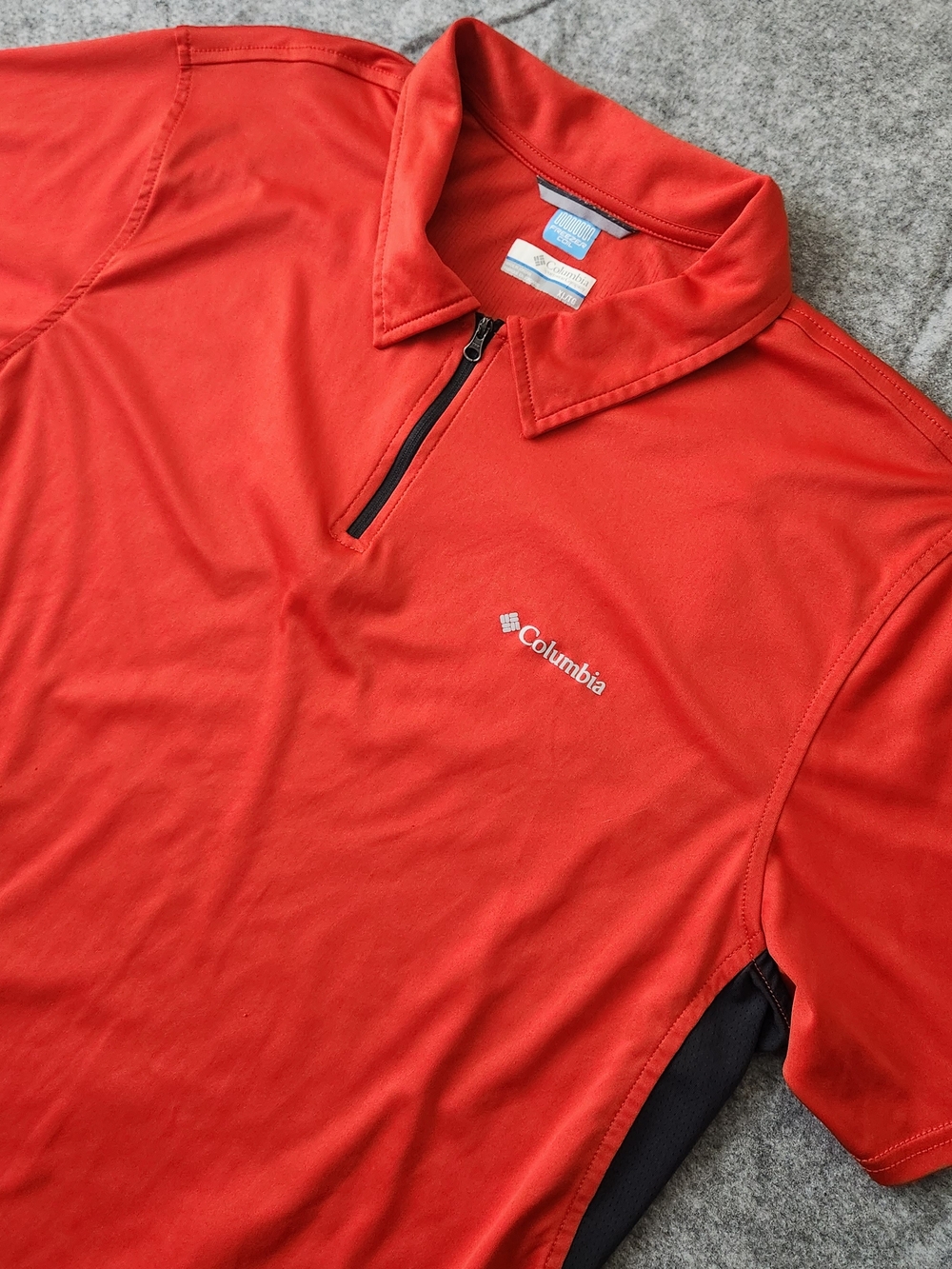 Columbia Freezer Coil Golf Polo Shirt Men's XL Orange Outdoors Gorpcore Sports